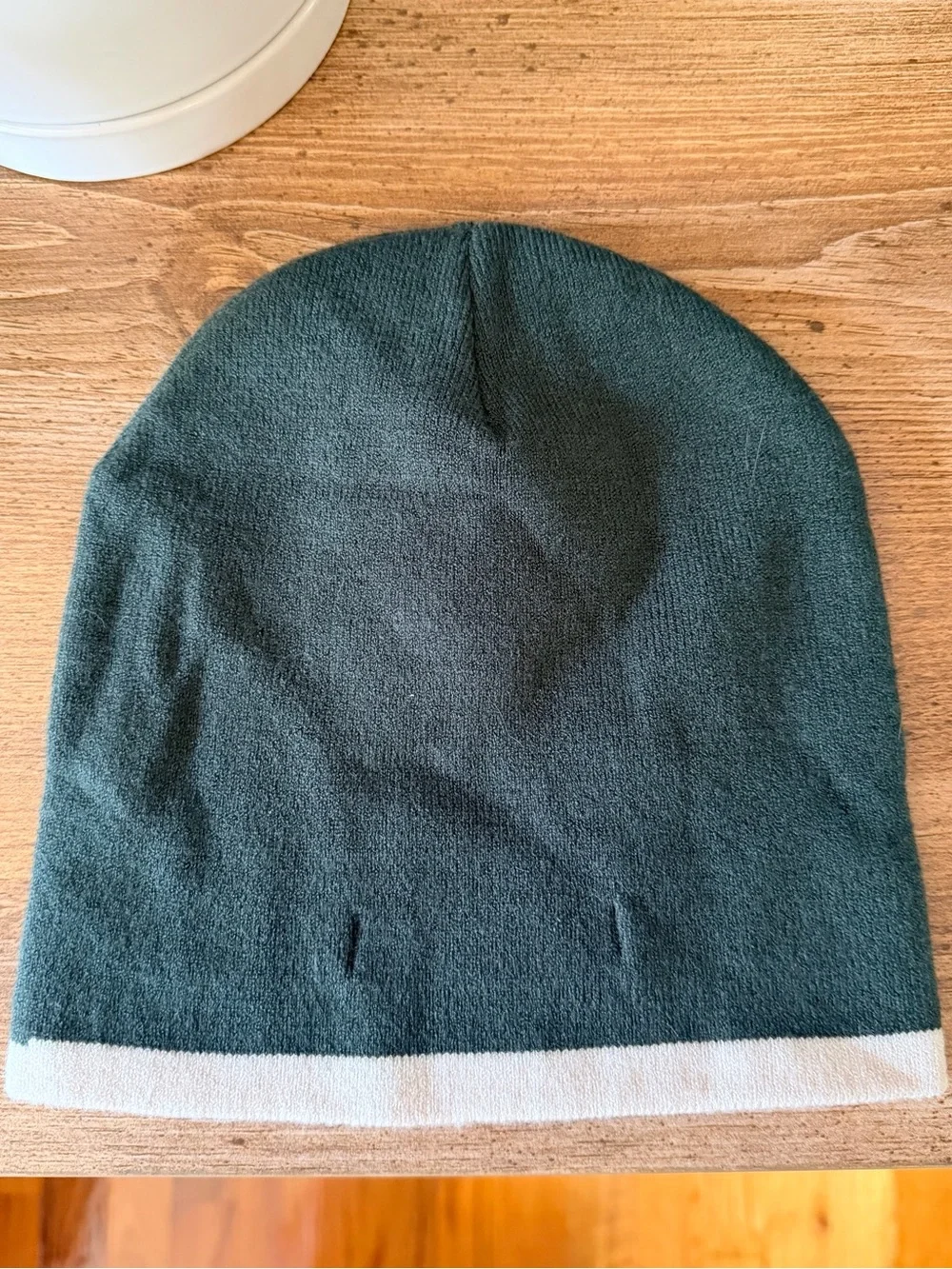 Savage X Fenty Forest Green Knit Beanie with Cream Trim
